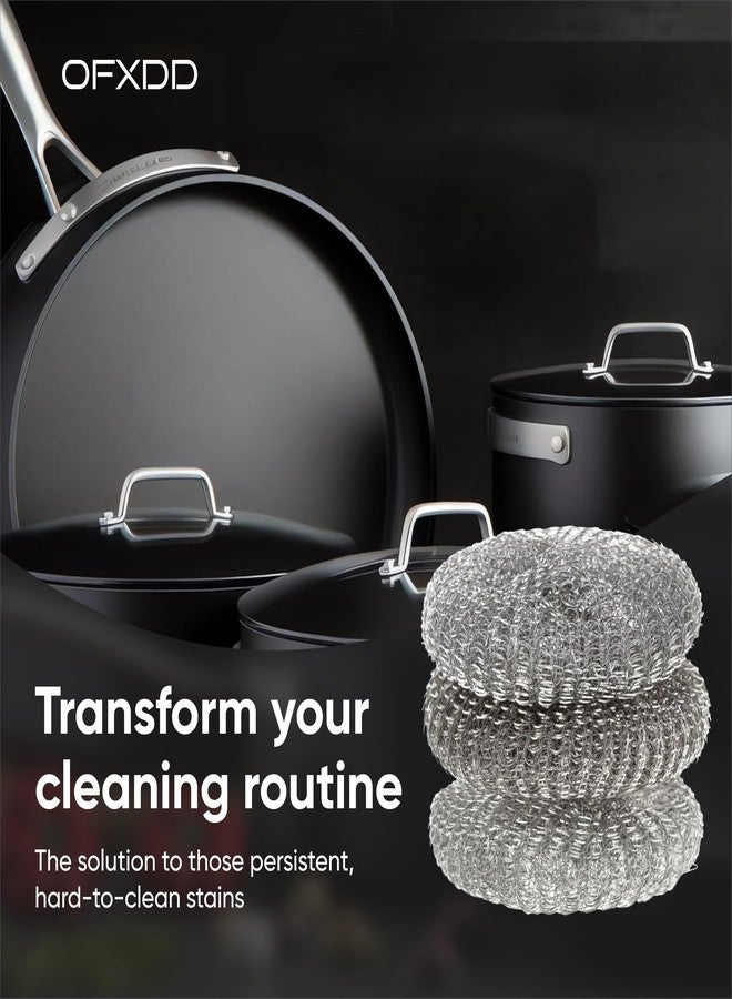 OFXDD Large Stainless Steel Sponge Set, Metal Sponge, Metal Scrubber, Stainless Steel scouring pad (Pack of 6) - Image 4